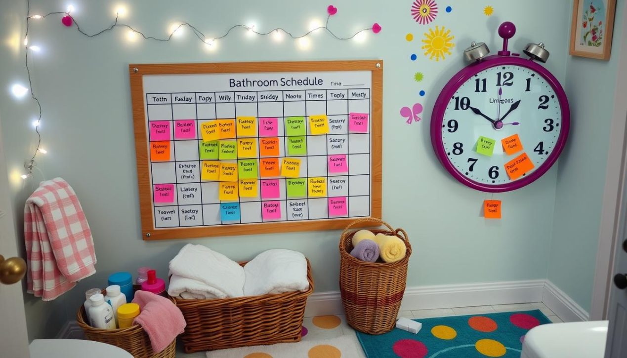 sleepover bathroom schedule planning