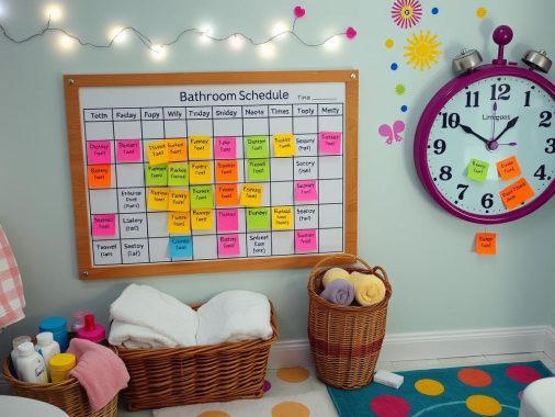 sleepover bathroom schedule planning