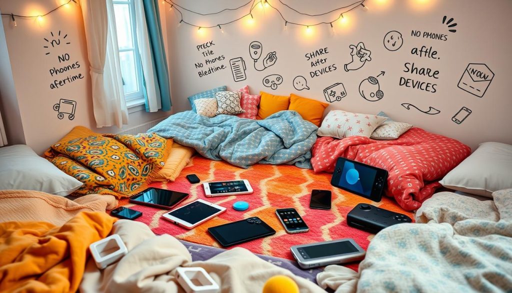 sleepover technology rules